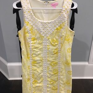 Lilly Pulitzer Yellow and White Mini Dress